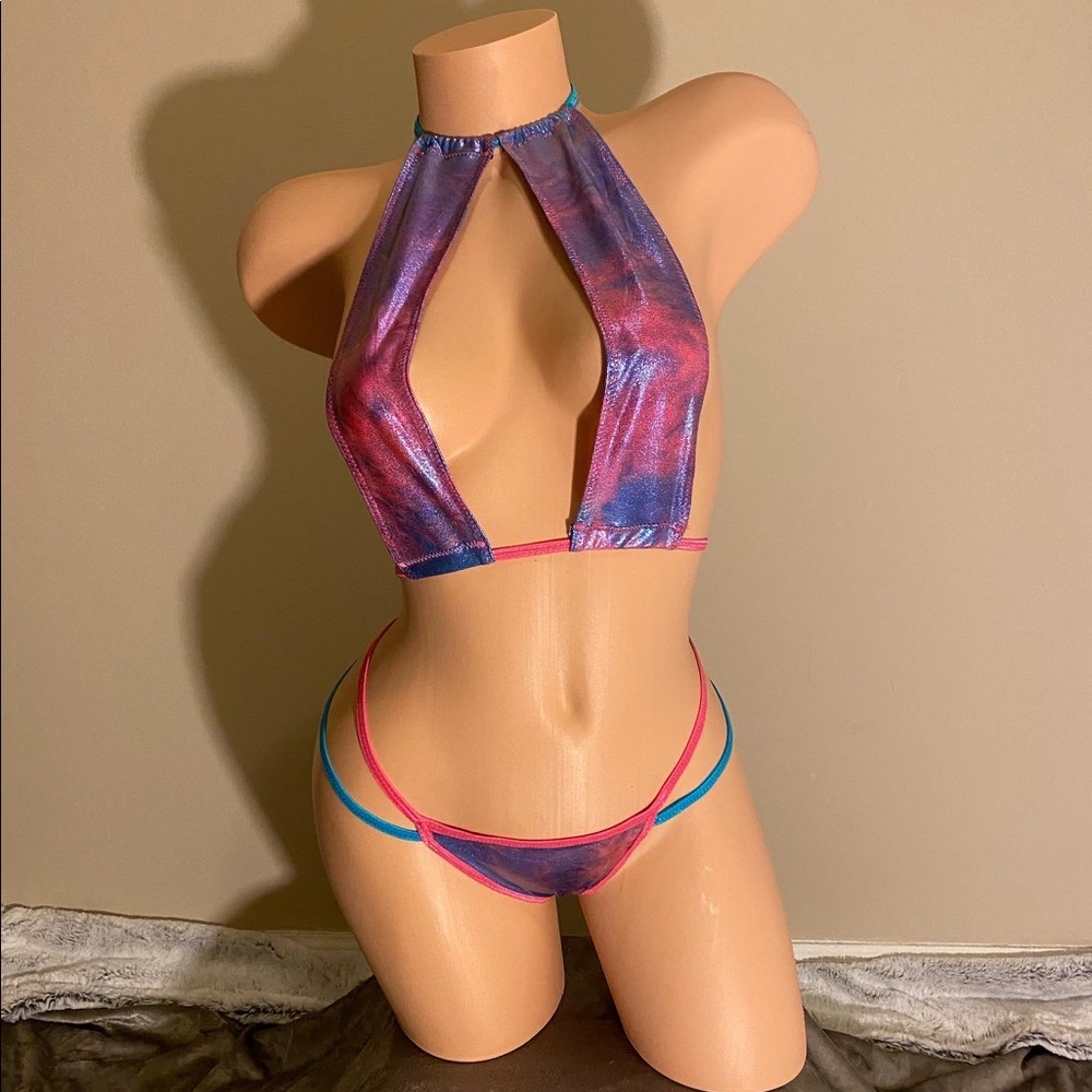 Handmade Pink, Blue, and Purple Woman
Costume Dance Wear Size S